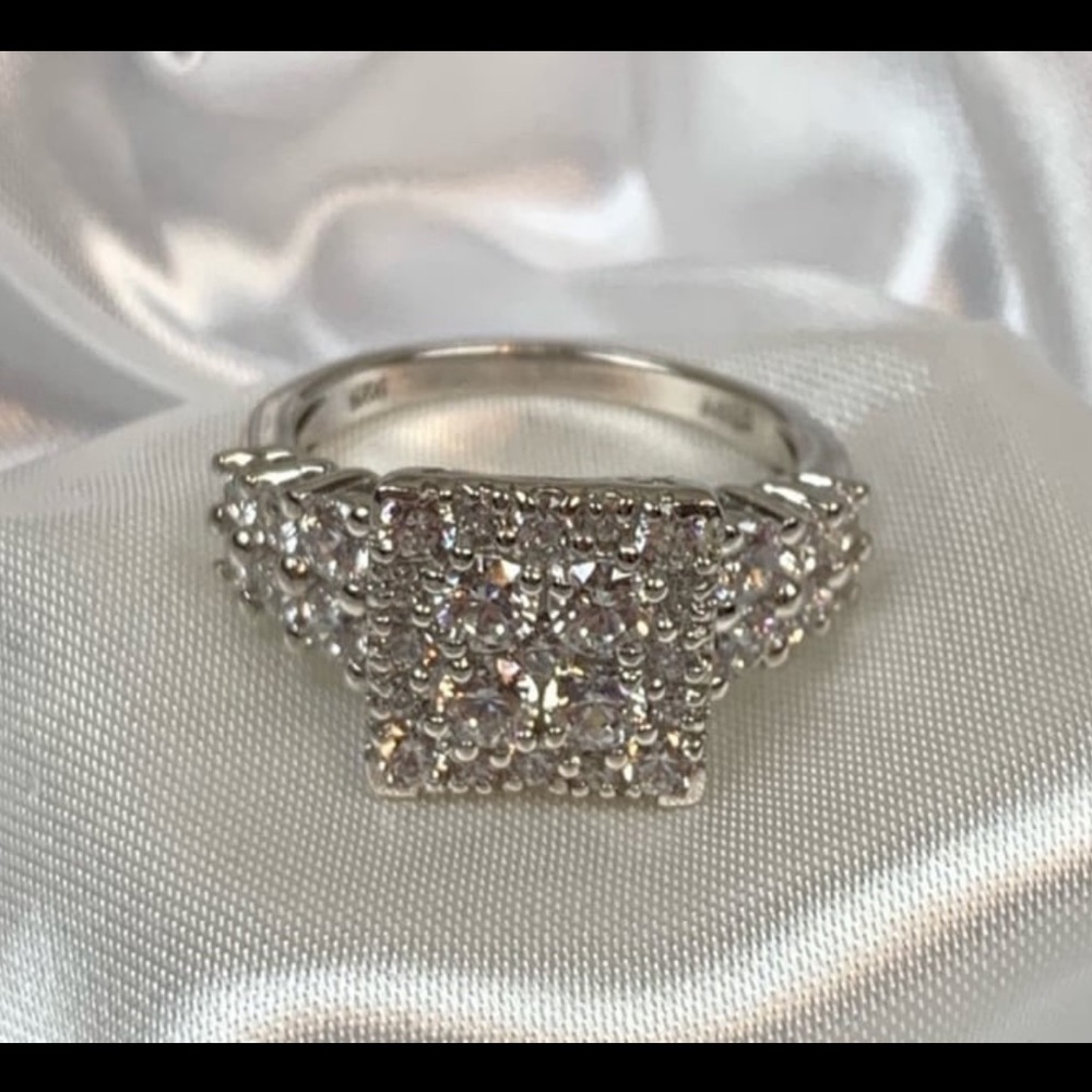 3.85 ctw Ring in Platinum Over Sterling Silver Made with Zirconia From Swarovski